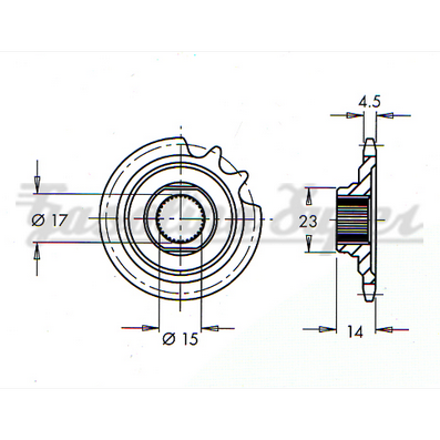Pinhão de ataque para Zundapp 4/5V 16 dentes