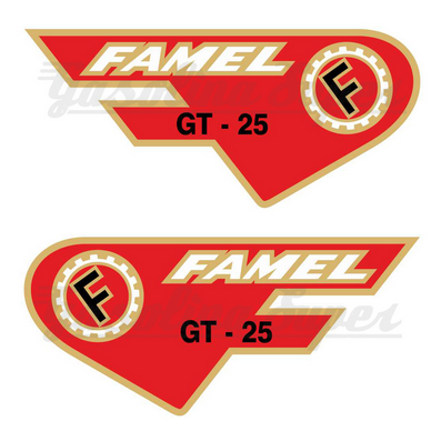 Autocolante de mala de ferramentas para Famel GT-25 (par)