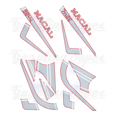 Kit de autocolantes para Macal M86 vermelho/cinza