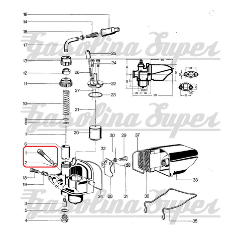 Gigler principal para carburador Bing de Sachs 3/4 velocidades