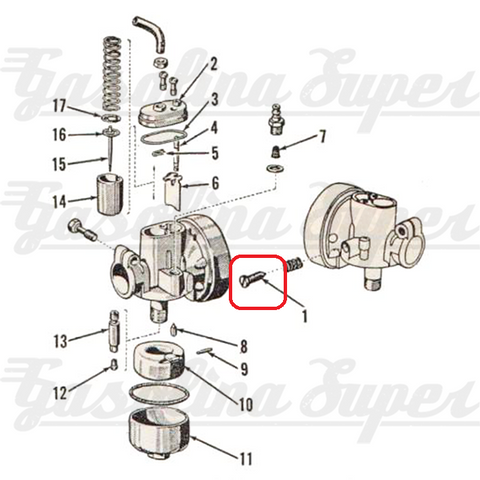 Parafuso de ralenti para carburador Bing 1/17