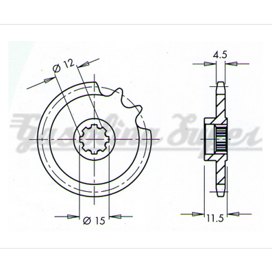 Pinhão de ataque para Minarelli P4-P6 13 dentes