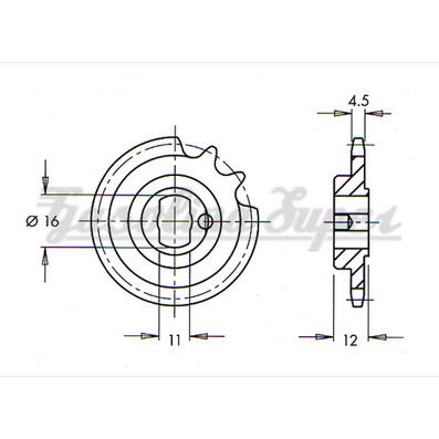 Pinhão de ataque para Famel Zundapp 2-3V 13 dentes